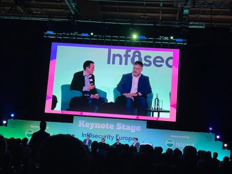 CyCOS panel at Infosecurity Europe 2025, London, James Coker and Steven Furnell.
