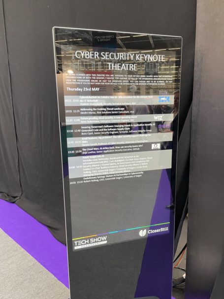 Cyber Security Keynote Theatre programme at Tech Show Frankfurt, May 2024.
