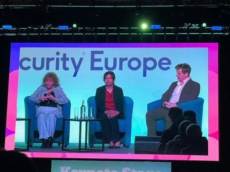 CyCOS panel at Infosecurity Europe 2025, London, Amanda Finch, Sapna Chadha and Stephen Bell